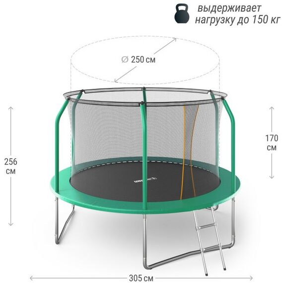 Батуты: Батут UNIX line SUPREME BASIC 10 ft (green) фотографии