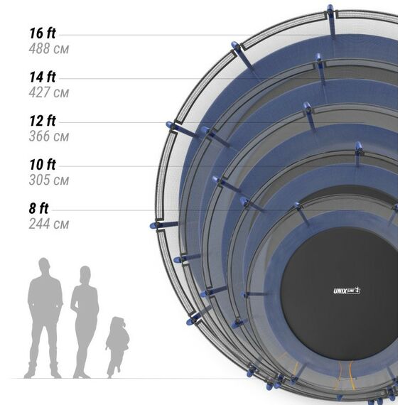 Батуты: Батут UNIX line SUPREME BASIC 12 ft (blue) фотографии