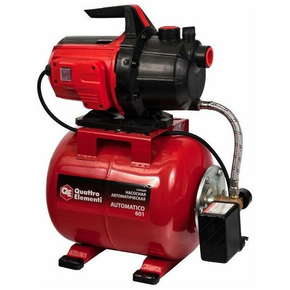 Насосы и насосные станции: Станция насосная Quattro Elementi Automatico 601 напор 35м, 46л/мин, 8м забор, 20л, 600Вт, 11кг, пластик [645-242] фотографии