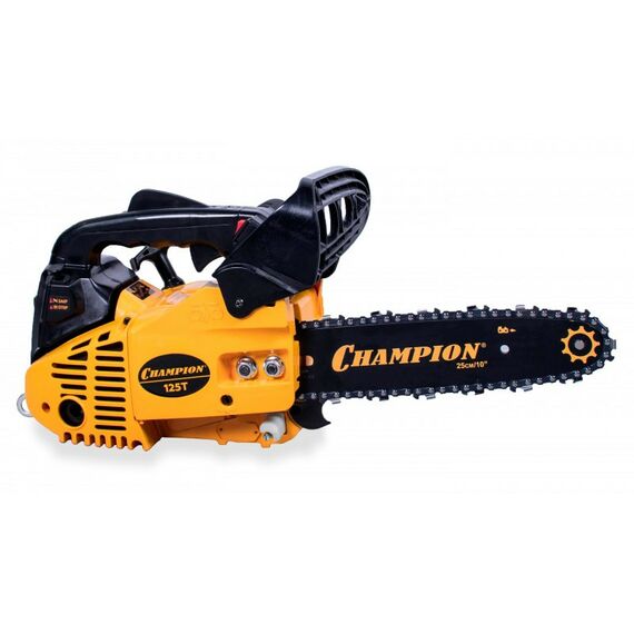 Бензопилы: Бензопила Champion 125T-10 0.95л.с/0.7кВт, 10"(25см)х3/8х050"(1.3мм), 40зв, 4.3кг фотографии