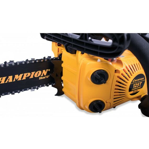 Бензопилы: Бензопила Champion 125T-10 0.95л.с/0.7кВт, 10"(25см)х3/8х050"(1.3мм), 40зв, 4.3кг фотографии