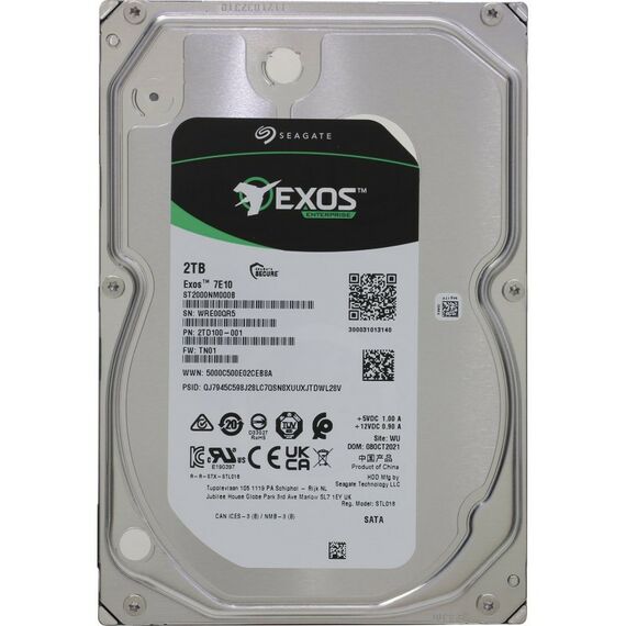 Жесткие диски: Жёсткий диск Seagate 2 Tb Exos 7E10 SATA 6Gb/s 3.5" 7200rpm 256Mb [ST2000NM000B] фотографии