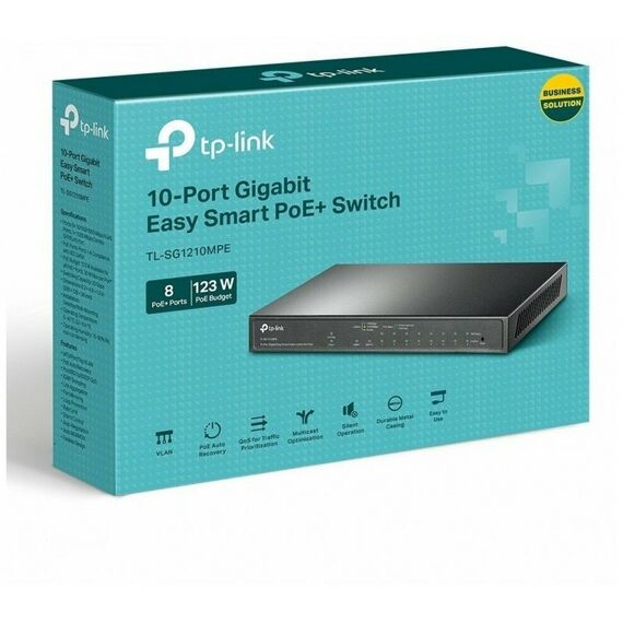 Коммутаторы, маршрутизаторы, межсетевые экраны: Коммутатор TP-Link TL-SG1210MPE 2UTP 1000Mbps+8UTP 1000Mbps PoE+ фотографии