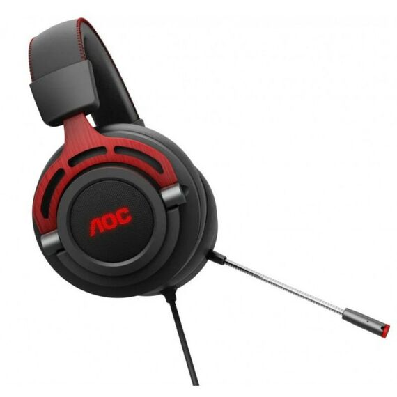 Наушники и гарнитуры: Гарнитура игровая AOC GH300 многоцветная RGB, Stereo, 7.1 Surround, USB кабель 2.0 м, чёрный+красный фотографии
