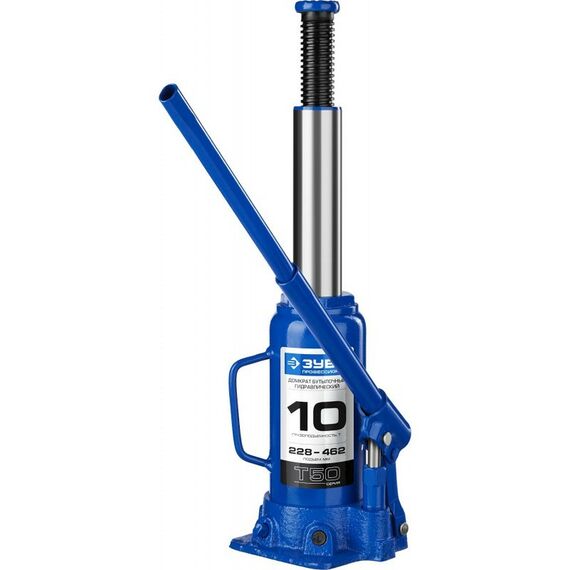 Домкраты: Домкрат бутылочный гидравлический Зубр Профессионал 10т 228-462мм [43060-10] фотографии