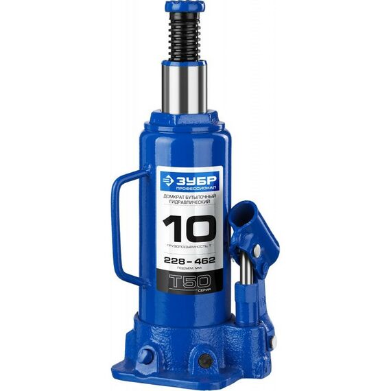 Домкраты: Домкрат бутылочный гидравлический Зубр Профессионал 10т 228-462мм [43060-10] фотографии