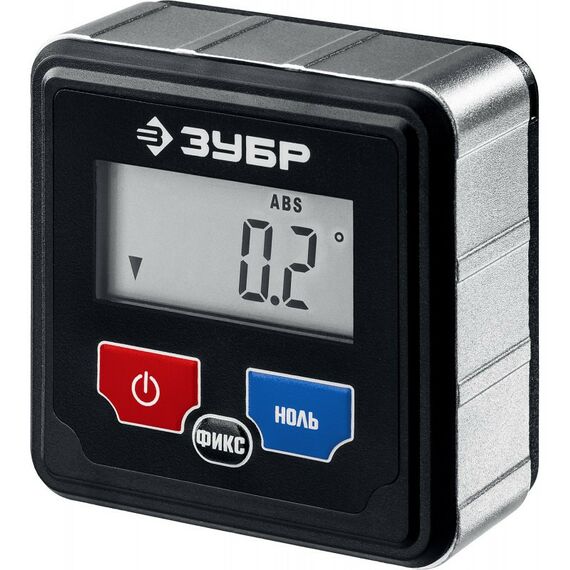 Угломеры, уклономеры: МИКРО уровень-уклономер электронный Зубр Профессионал 34743 магнитный, диапазон 4х90°, точность ±0.1°, 3 кнопки, HOLD, автоповорот, подсветка фотографии