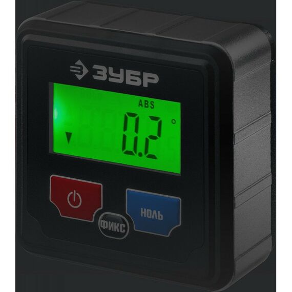 Угломеры, уклономеры: МИКРО уровень-уклономер электронный Зубр Профессионал 34743 магнитный, диапазон 4х90°, точность ±0.1°, 3 кнопки, HOLD, автоповорот, подсветка фотографии