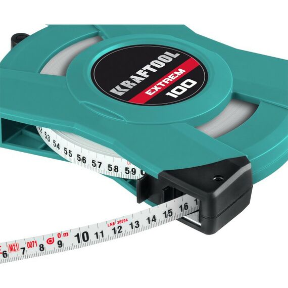Рулетки, курвиметры: Геодезическая стальная мерная лента KRAFTOOL EXTREM 100 м [34185-100] фотографии