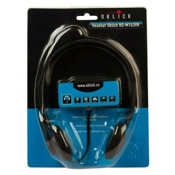 Наушники и гарнитуры: Наушники с микрофоном Oklick HS-M143VB Black шнур 1.8м [614036] фотографии