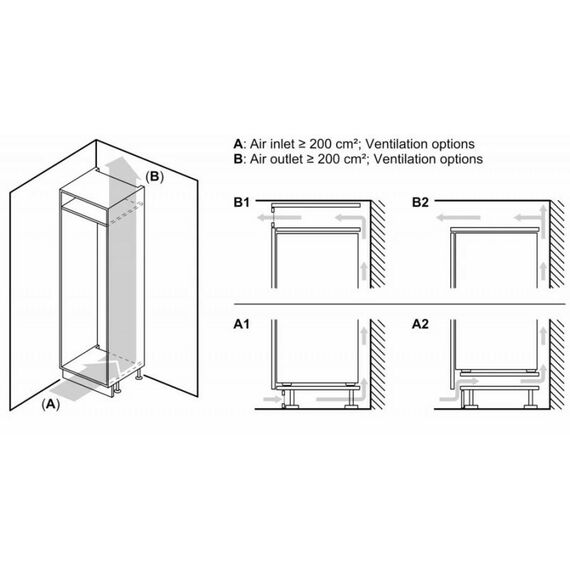 Встраиваемые холодильники: Встраиваемая морозильная камера BOSCH GIN81AE30M Series 4 1840 x 640 x 610, 235 л, 36 дБ, NoFrost, сигнал открытой двери фотографии