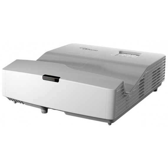 Проекторы: Проектор Optoma W340UST DLP, WXGA 1280x800, 4000Lm, 22000:1, 2xHDMI, MHL, USB, LAN, 1x16W speaker, 3D Ready, lamp 15000hrs, ultra short-throw, White, 4.87 кг [E1P1A1FWE1Z2] фотографии