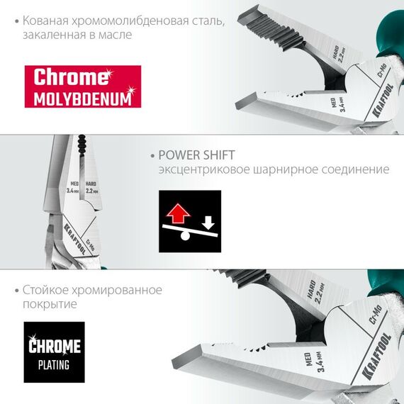 Столярно-слесарный инструмент: Набор губцевого инструмента KRAFTOOL 22012 4 предмета фотографии