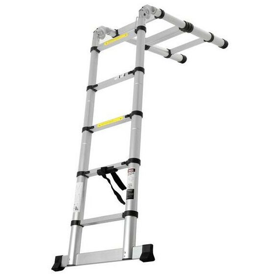Стремянки и лестницы: Стремянка-лестница телескопическая TUNDRA 1.6 х 1.6 м раскладная, алюминиевая фотографии