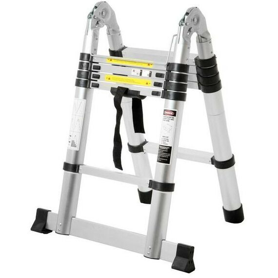 Стремянки и лестницы: Стремянка-лестница телескопическая TUNDRA 1.6 х 1.6 м раскладная, алюминиевая фотографии