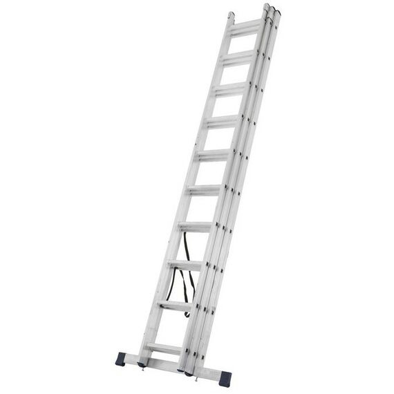 Стремянки и лестницы: Лестница TUNDRA 10 ступеней трехсекционная, алюминиевая фотографии