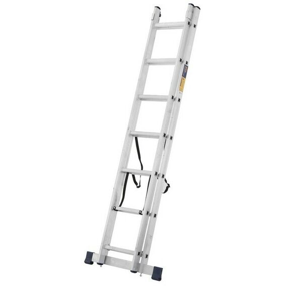 Стремянки и лестницы: Лестница TUNDRA 7 ступеней двухсекционная, алюминиевая фотографии