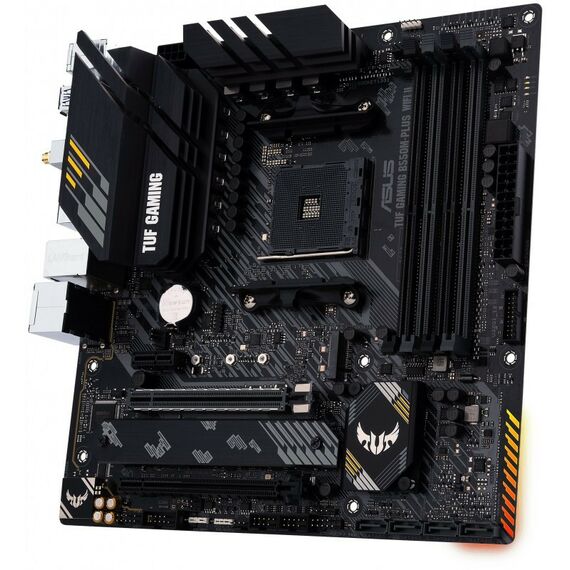 Материнские платы: Материнская плата Asus TUF GAMING B550M-PLUS WIFI II AM4 <B550> 2xPCI-E HDMI+DP 2.5GbLAN+WiFi+BT SATA MicroATX 4DDR4 (RTL) фотографии
