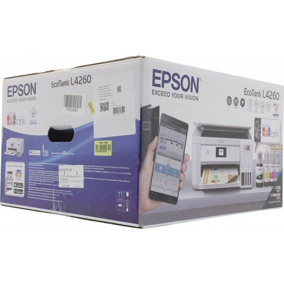 Многофункциональные устройства: МФУ Epson EcoTank L4260 A4, струйное, LCD, 33стр/мин, 5760x1440dpi,4 краски, USB2.0,  WiFi, двусторонняя печать [C11CJ63412] фотографии