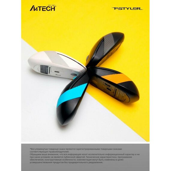 Мыши: Мышь беспроводная A4-Tech Fstyler FG10 Grey USB 4btn+Roll RTL фотографии