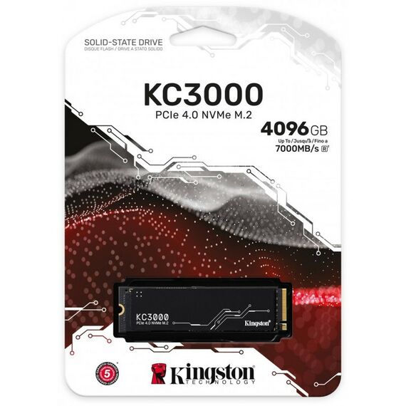 SSD-накопители: SSD-накопитель Kingston 4 Tb KC3000 M.2 2280 M 3D TLC [SKC3000D/4096G] фотографии