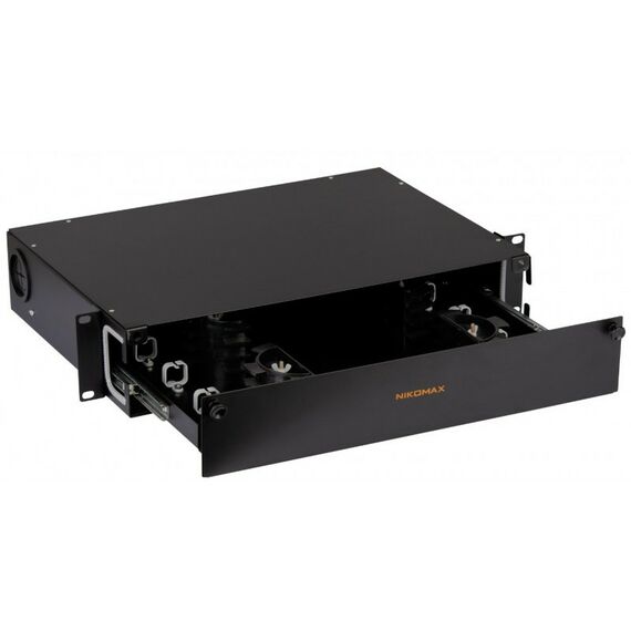 Кабельный органайзеры: Органайзер оптический Nikomax NMC-OKFP-SL-2U-BK 19", 2U, металлический, с пластиковыми направляющими, черный фотографии