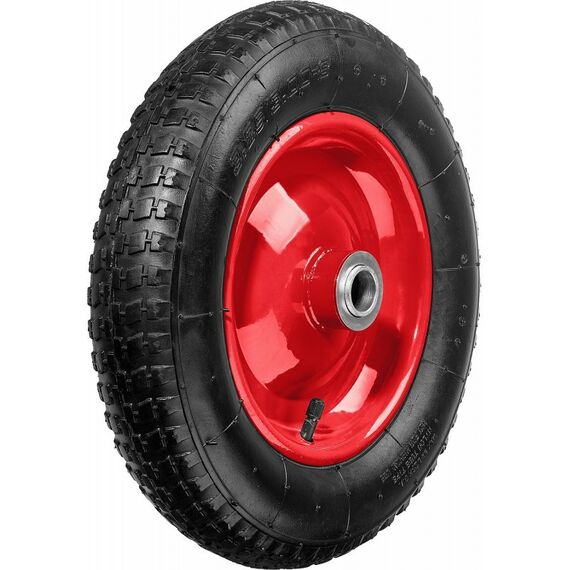 Тачки строительные: Пневматическое колесо Зубр КП-2 3.25" х 360 мм, для тачек (арт. 39950, 39952), диск стальной, рабочее давление 1.2-2атм [39955-2] фотографии