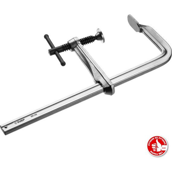 Тиски, струбцины, наковальни, верстаки: Цельнокованая струбцина Зубр КС-300/120 F 300х120 мм [32157-120-300] фотографии