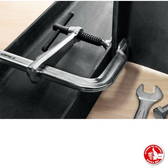 Тиски, струбцины, наковальни, верстаки: Цельнокованая струбцина Зубр КС-300/120 F 300х120 мм [32157-120-300] фотографии