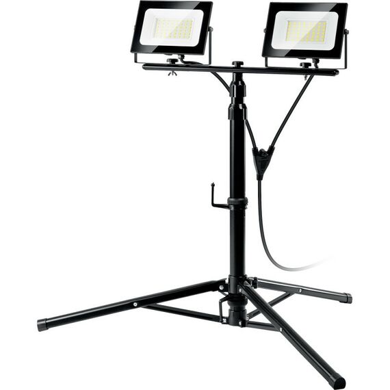 Осветительные приборы: Светодиодные прожекторы на штативе Зубр Профессионал ПСК 50х2 2х50Вт, 6500К IP65, 1.6м [57145-2-50] фотографии