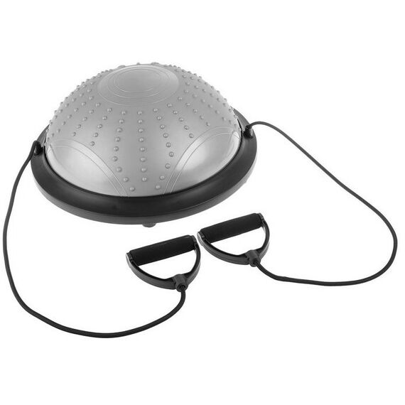 Фитнес оборудование: Полусфера BOSU гимнастическая массажная  46 х 20 см с насосом, цвет серый фотографии