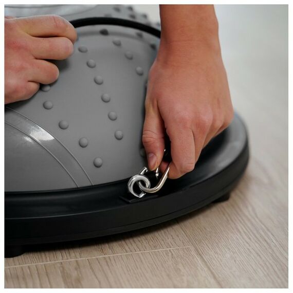 Фитнес оборудование: Полусфера BOSU гимнастическая массажная  46 х 20 см с насосом, цвет серый фотографии