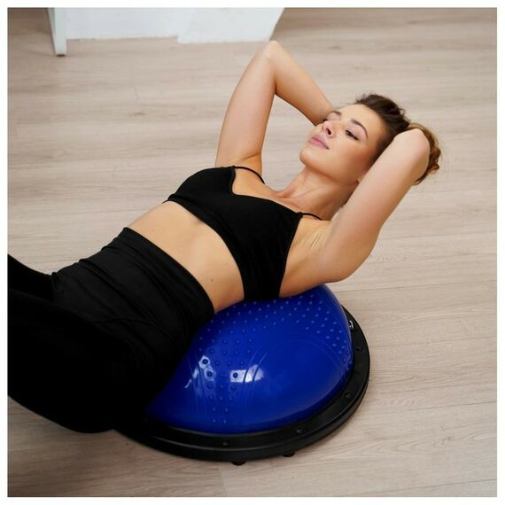 Фитнес оборудование: Полусфера BOSU гимнастическая массажная  55 х 25 см с насосом, цвет синий фотографии