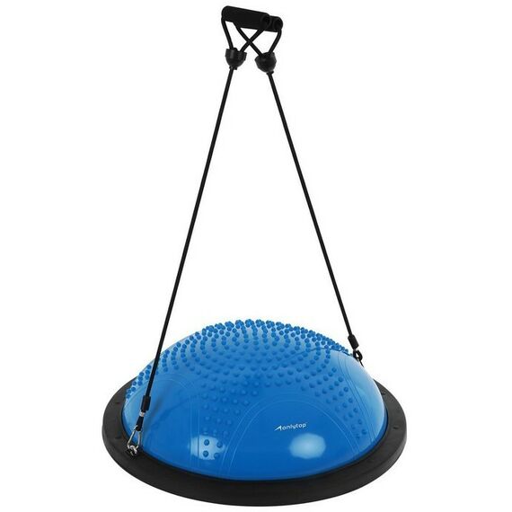 Фитнес оборудование: Полусфера BOSU гимнастическая массажная  55 х 25 см с насосом, цвет синий фотографии