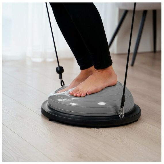 Фитнес оборудование: Полусфера BOSU гимнастическая  46 х 20 см с насосом, цвет серый фотографии