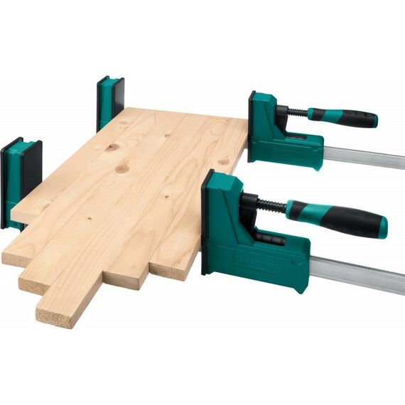 Тиски, струбцины, наковальни, верстаки: Корпусная струбцина KRAFTOOL GRAND-600/750 600/750 мм, сжатие/распор, 600 кгс, глубина зажима 95 мм [32240-60] фотографии