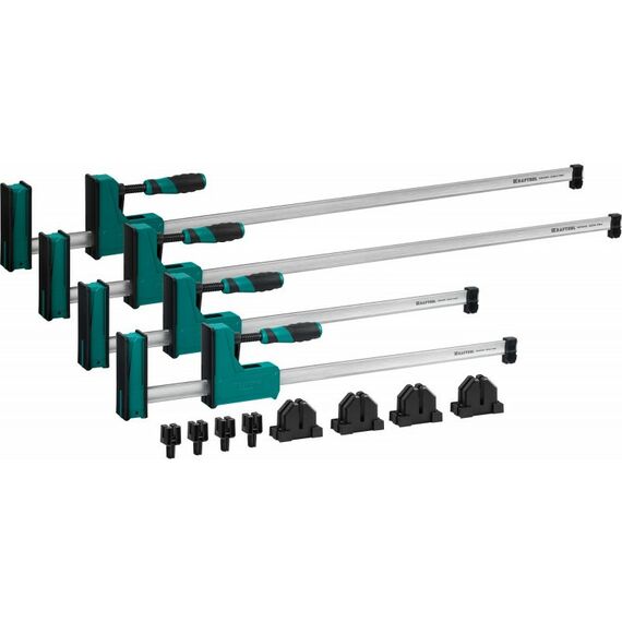 Тиски, струбцины, наковальни, верстаки: Набор корпусных струбцин и принадлежностей KRAFTOOL GRAND SET-12 12 предметов, 1000 мм, и 600 мм [32240-H12] фотографии