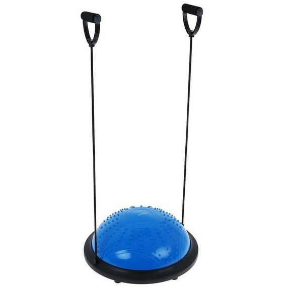 Фитнес оборудование: Полусфера BOSU гимнастическая ONLYTOP 46х20 см массажная, с насосом, цвет синий фотографии