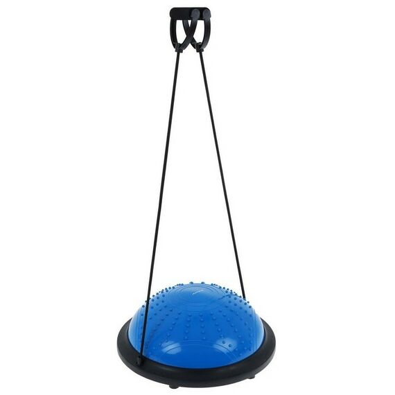 Фитнес оборудование: Полусфера BOSU гимнастическая ONLYTOP 46х20 см массажная, с насосом, цвет синий фотографии