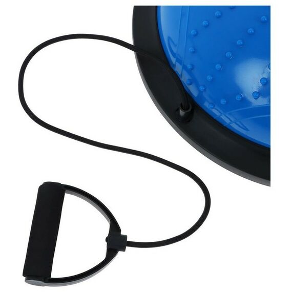 Фитнес оборудование: Полусфера BOSU гимнастическая ONLYTOP 46х20 см массажная, с насосом, цвет синий фотографии