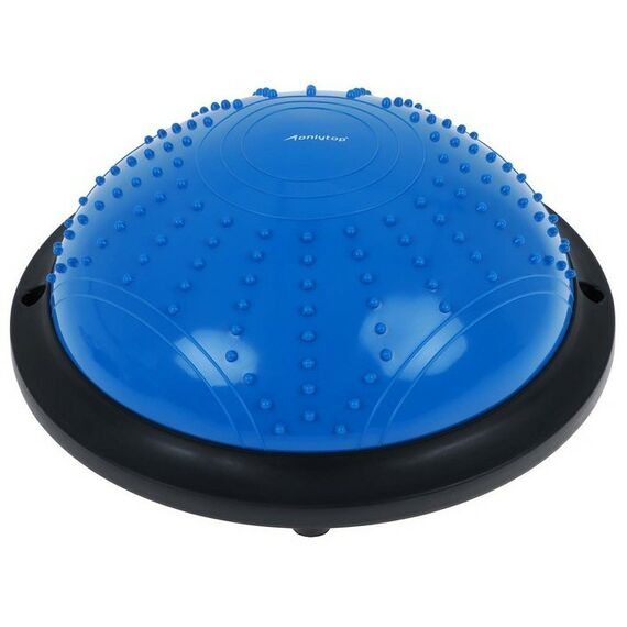 Фитнес оборудование: Полусфера BOSU гимнастическая ONLYTOP 46х20 см массажная, с насосом, цвет синий фотографии
