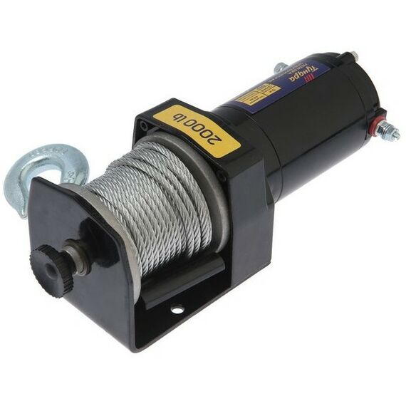 Лебедки, тали, тельферы: Лебедка электрическая TUNDRA 12/24V, 2000 lb (0.9 т) 1 л.с., до 3.2 м/мин, 4.8 мм х 12 м фотографии
