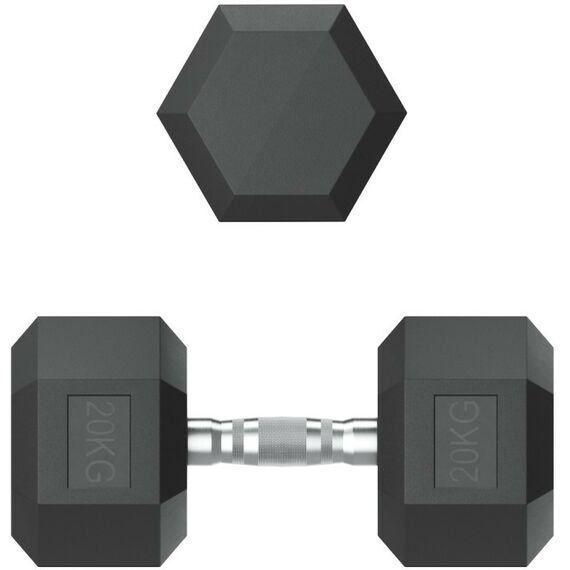 Гантели: Гантель гексагональная UNIXFIT 20 кг обрезиненная, пара фотографии