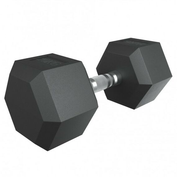 Гантели: Гантель гексагональная UNIXFIT 20 кг обрезиненная, пара фотографии