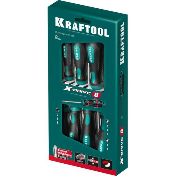Отвертки: Набор отверток KRAFTOOL Х-Drive-8 8 шт [250081-H8] фотографии