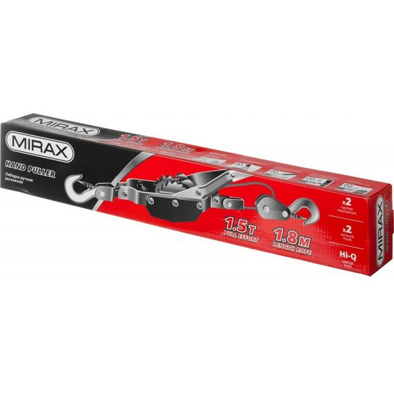 Лебедки, тали, тельферы: Ручная рычажная лебедка MIRAX MIRAX 1.5 т 1.8 м [43130-1.5] фотографии