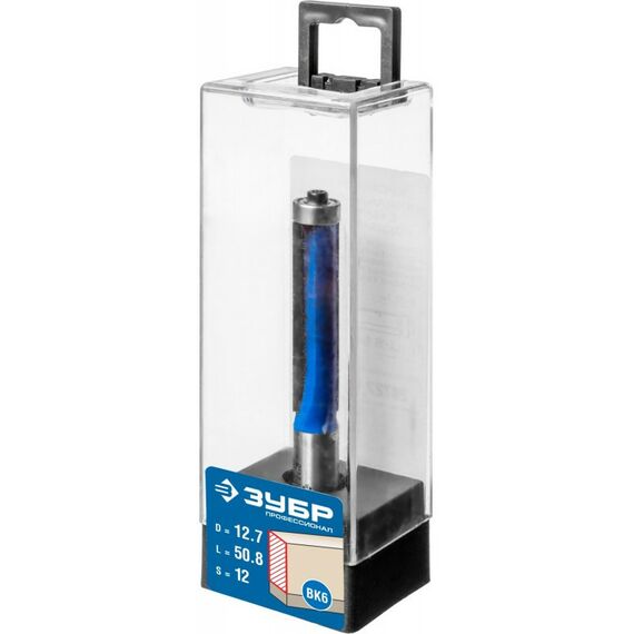 Принадлежности для фрезерных станков: Фреза кромочная с нижним подшипником Зубр 12.7x50.8мм хвостовик 12мм [28727-12.7-50.8] фотографии