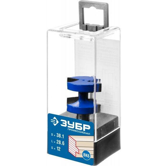 Принадлежности для фрезерных станков: Фреза пазо-шиповая наборная Зубр 38.1x28.6мм хвостовик 12мм [28731-38.1-2] фотографии