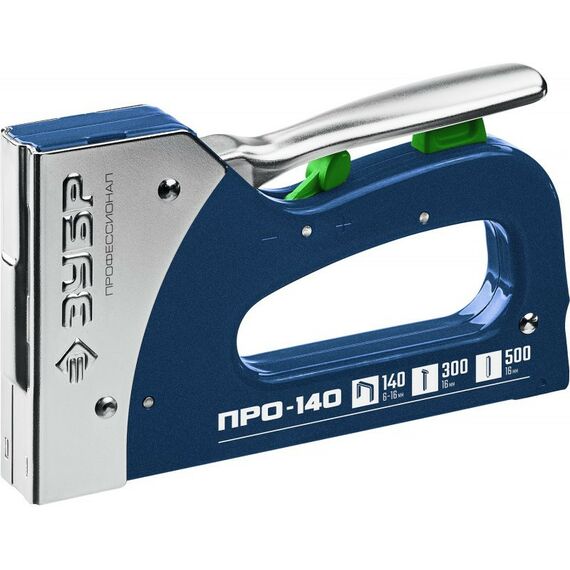 Степлеры: Стальной рессорный степлер Зубр Про-140 тип 140 (G/11/57) 20GA (6-16 мм)/300/500 [4-31573] фотографии