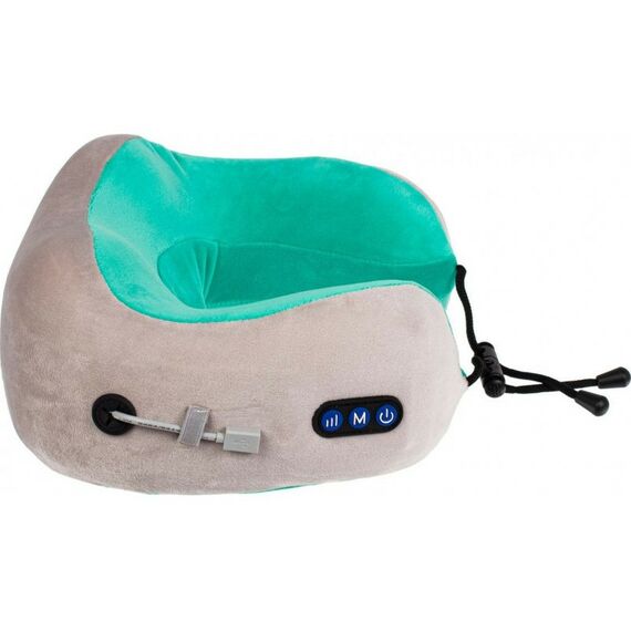 Массажеры: Дорожная подушка-подголовник Bradex KZ 0558 для шеи с завязками, серо-зелёная фотографии